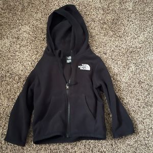 The North Face fleece zip up hoodie.